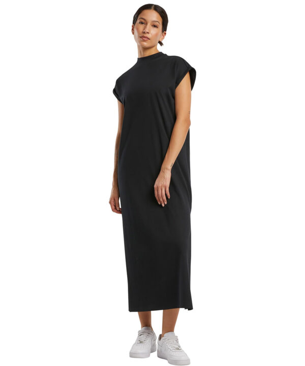 Womens long extended shoulder dress