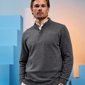 Men's cotton blend ? zip sweater