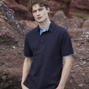 Contrast piqu? polo shirt