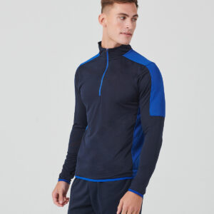 ? zip mid-layer with contrast panelling