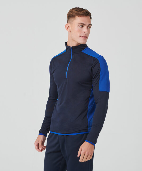 ? zip mid-layer with contrast panelling