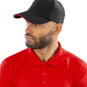 Brushed coton printers/embroiderers cap with sandwich peak