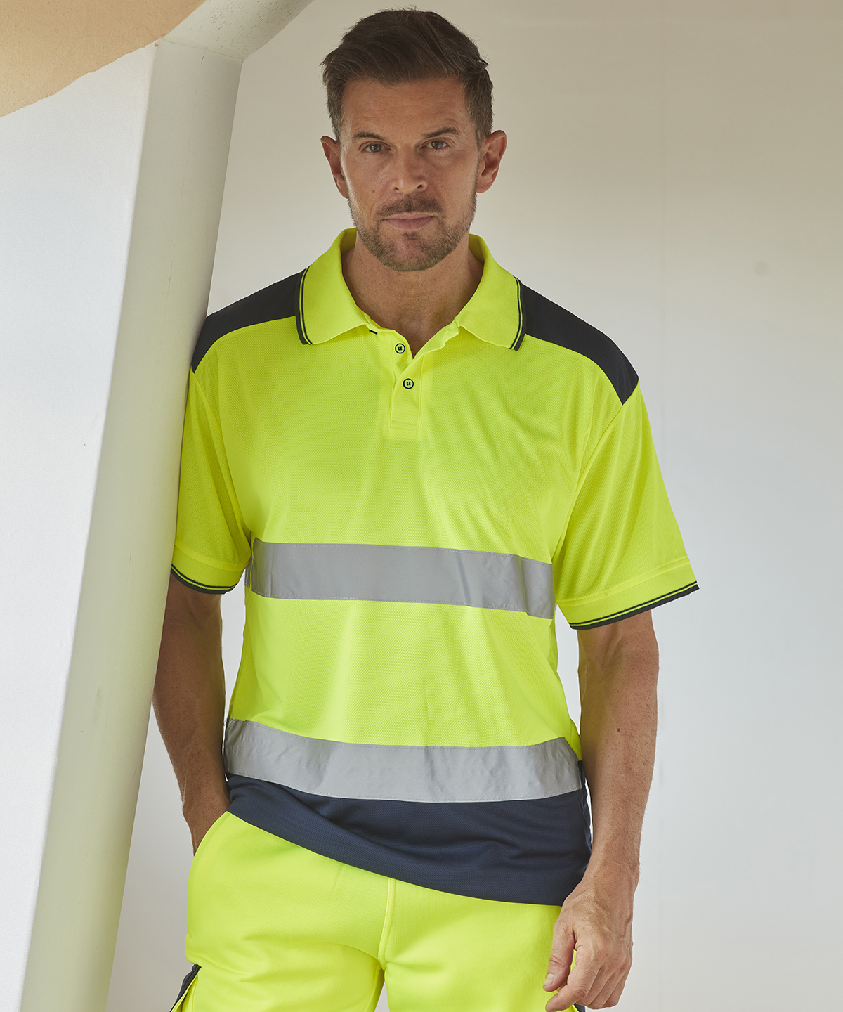 Hi-vis two-tone polo shirt (HVJ220)
